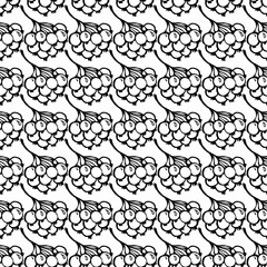 Seamless pattern of viburnum berries