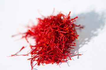 Saffron on a white background