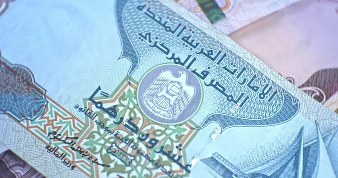 United Arab Emirates 20 dirham banknote, UAE Emirati money closeup