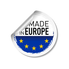 Sticker made in Europe pour label et certification.