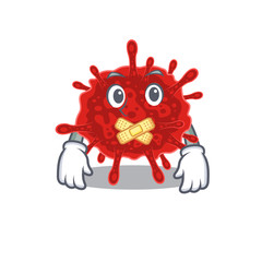 buldecovirus mascot cartoon character design with silent gesture