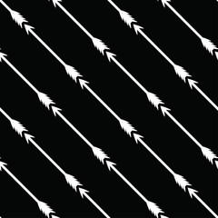 seamless white arrow pattern with black background.