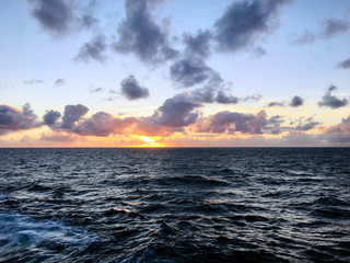 Sunset on the Ocean with beautiful clouds -Landscape Photography