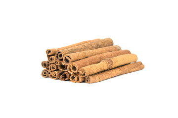 fresh natural cinnamon sticks isolated on the white backround
