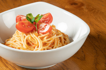 Delicious appetizing classic spaghetti pasta