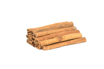 fresh natural cinnamon sticks isolated on the white backround