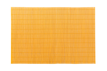 Top view of isolated orange placemat for food. Empty space for your design