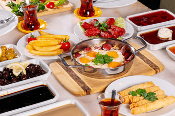 Turkish breakfast stock photo