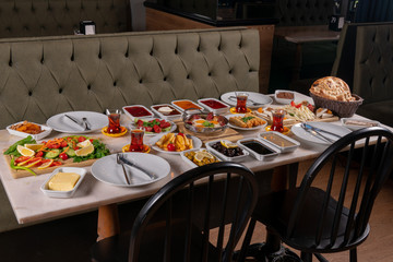 Turkish breakfast stock photo