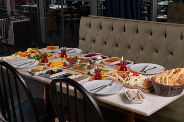 Turkish breakfast stock photo