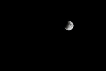 Super Moon. Night view of moon on black background.