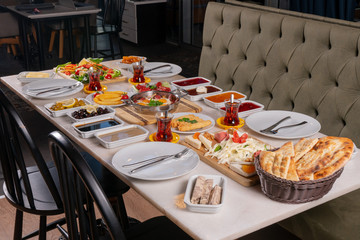 Turkish breakfast stock photo