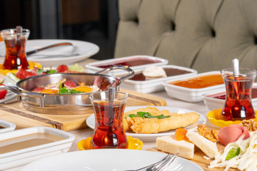 Turkish breakfast stock photo