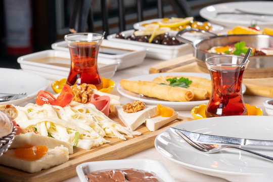 Turkish breakfast stock photo