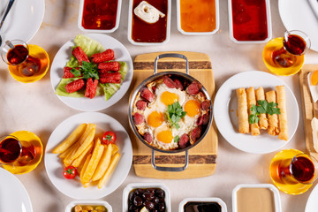 Turkish breakfast stock photo