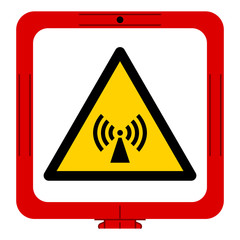 Warning Non-Ionizing Radiation Symbol, Vector Illustration, Isolate On White Background Label. EPS10