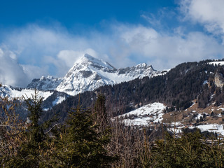 Paysage des Alpes à Notre-Dame de Bellecombe en France