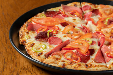 pizza style turksh stock photo
