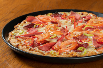 pizza style turksh stock photo