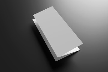 Trifold brochure mock up on a background - 3d rendering