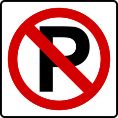 Parking symbol and No parking sign.Parking and No parking sign