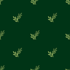 Vector Seamless pattern leaves green color, Botanical Floral Decoration Texture