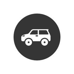 Car icon on gray. Vector illustration in modern flat style