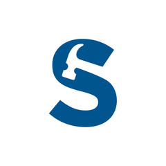 Fototapeta premium Letter S Hammer Building Services, Repair, Renovation and Construction Logo Design 