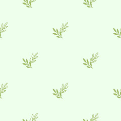 Vector Seamless pattern leaves green color, Botanical Floral Decoration Texture. Wallpape