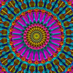 3d effect - abstract colorful mandala design pattern
