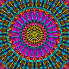 3d effect - abstract colorful mandala design pattern
