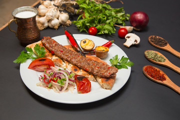 Turkish Adana Urfa Skewers Shish Kebab stock photo