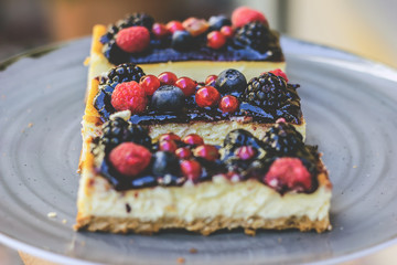 Blueberry cheesecake, delicious food