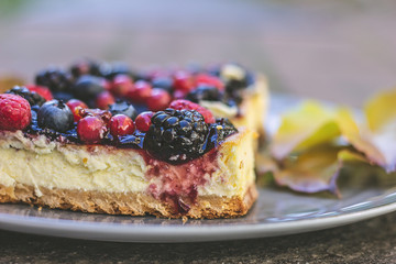 Blueberry cheesecake, delicious food