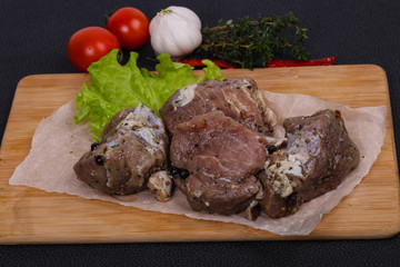 Marinated pork meat ready for coocking
