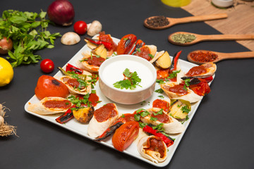 Beyti kebab stock photo