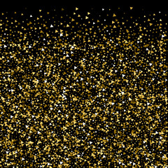 Gold triangles luxury sparkling confetti. Scattere