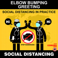 Elbow Bumping greeting, social Distancing