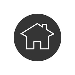 Home line icon in flat style. Vector illustration