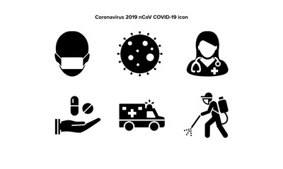Corona icon set  Coronavirus Bacteria. Coronavirus Concepts stock vector Covid-19