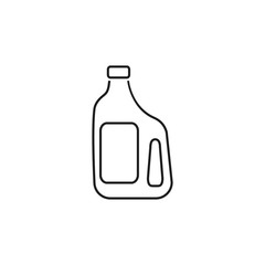 Line icon of plastic bottle of liquid laundry detergent. Vector