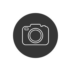 Photo camera vector line icon in flat