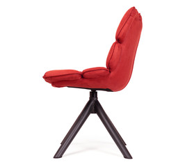 Modern chair made from suede and metal - Red - Powered by Adobe