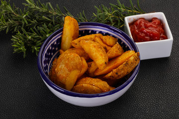 Fried potato slices