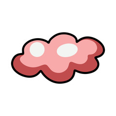 Vector icon. Colorful pink cloud can be used for wallpapers, pattern fills, web page backgrounds, surface textures.