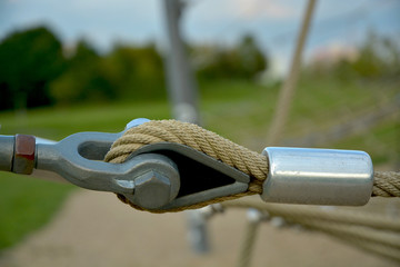 Detail of rope climbing frames