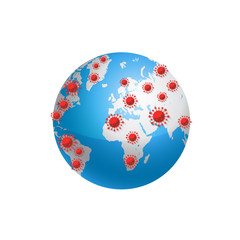 Coronavirus Earth Spread Design Concept Icon