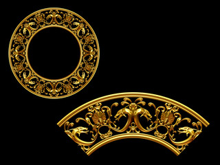 Ornament. Curved segment with ninety degree angle, combinable with a straight or fourtyfive degree version, which can be found with the search term dragon © diez-artwork