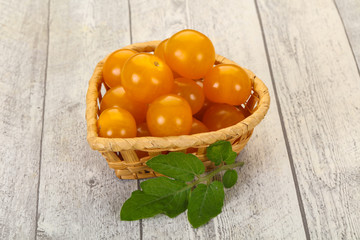 Ripe tasty yellow cherry tomato