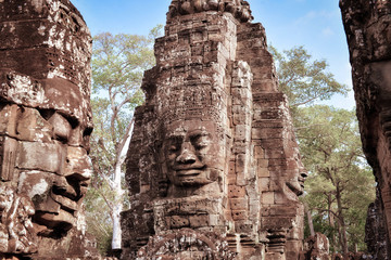 Ancient ruins of angkor wat temple complex